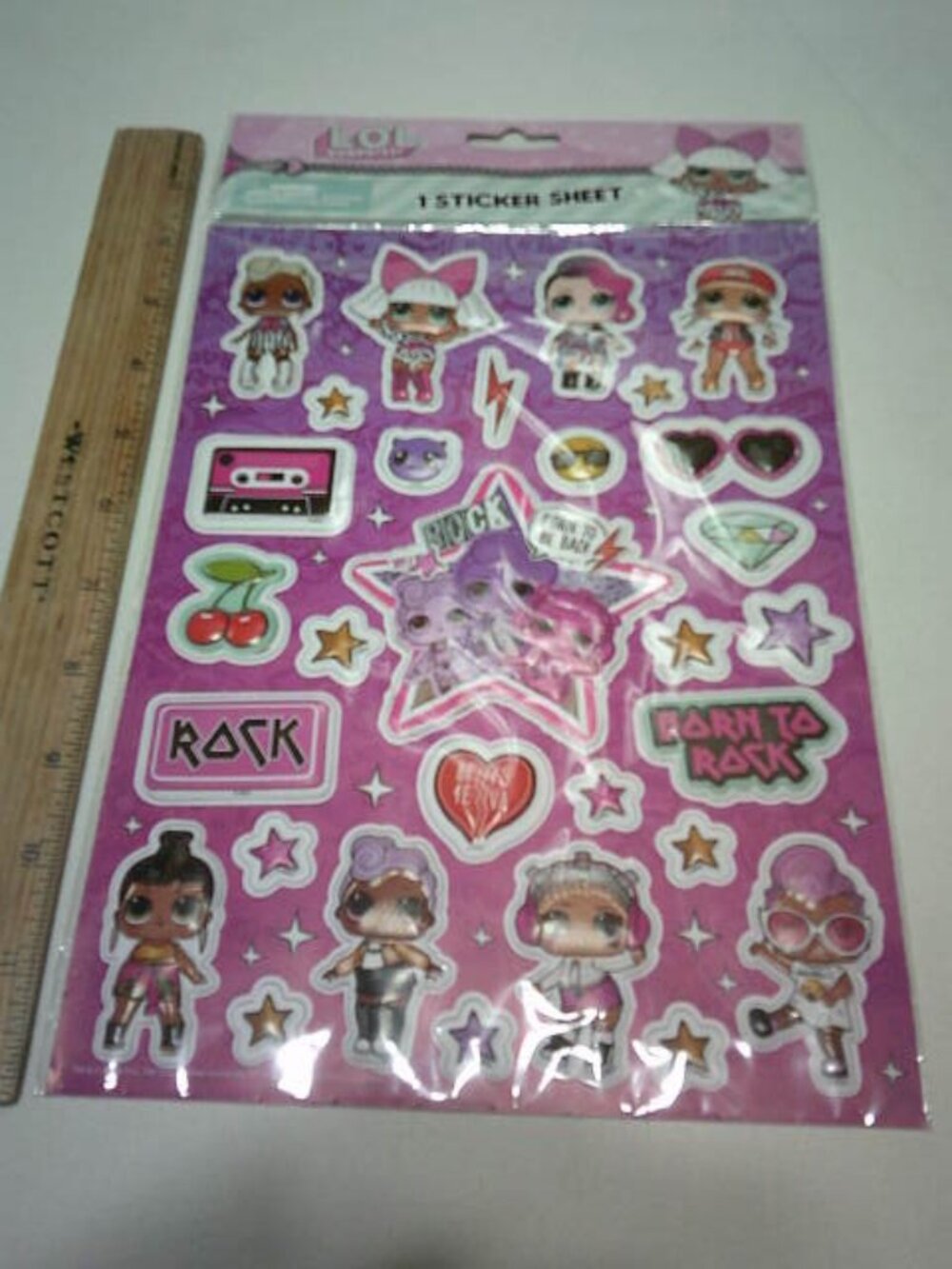 NEW SEALED SHEET L.O.L. SURPRISE! PUFFY EMBOSSED STICKERS FULL PAGE MGA ENTERTAI